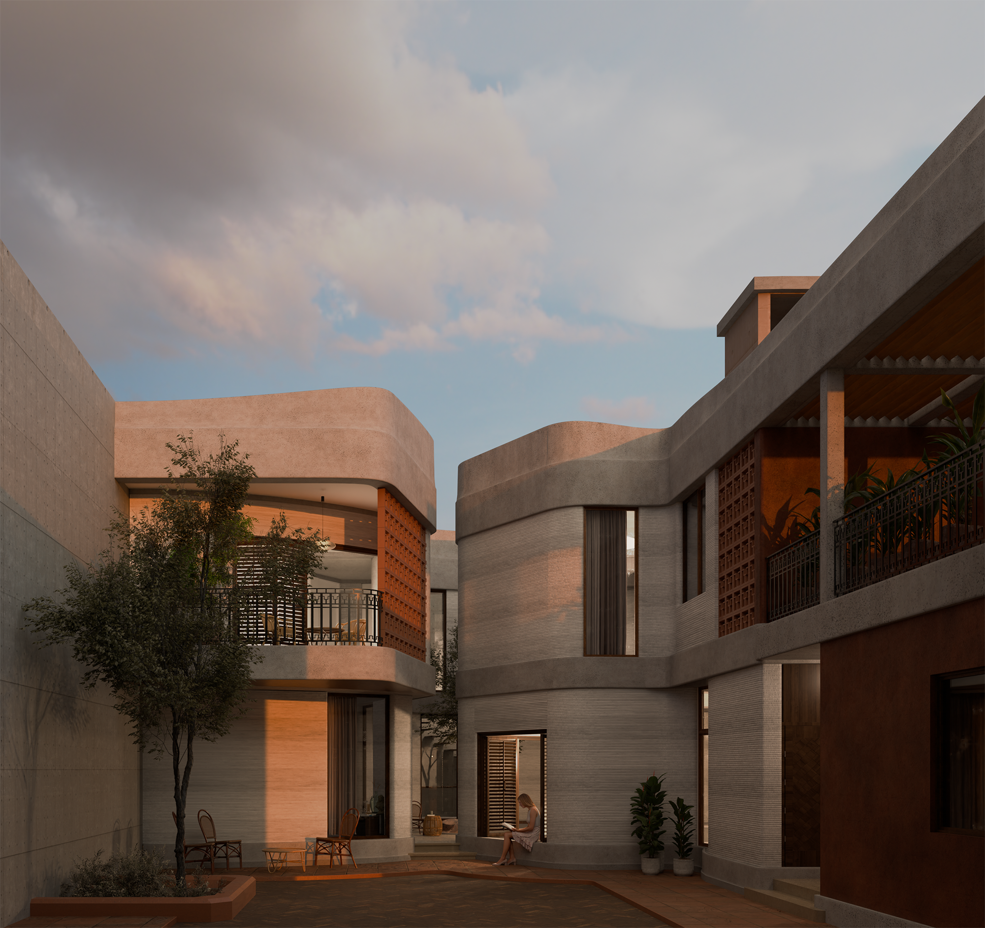 Street courtyard view