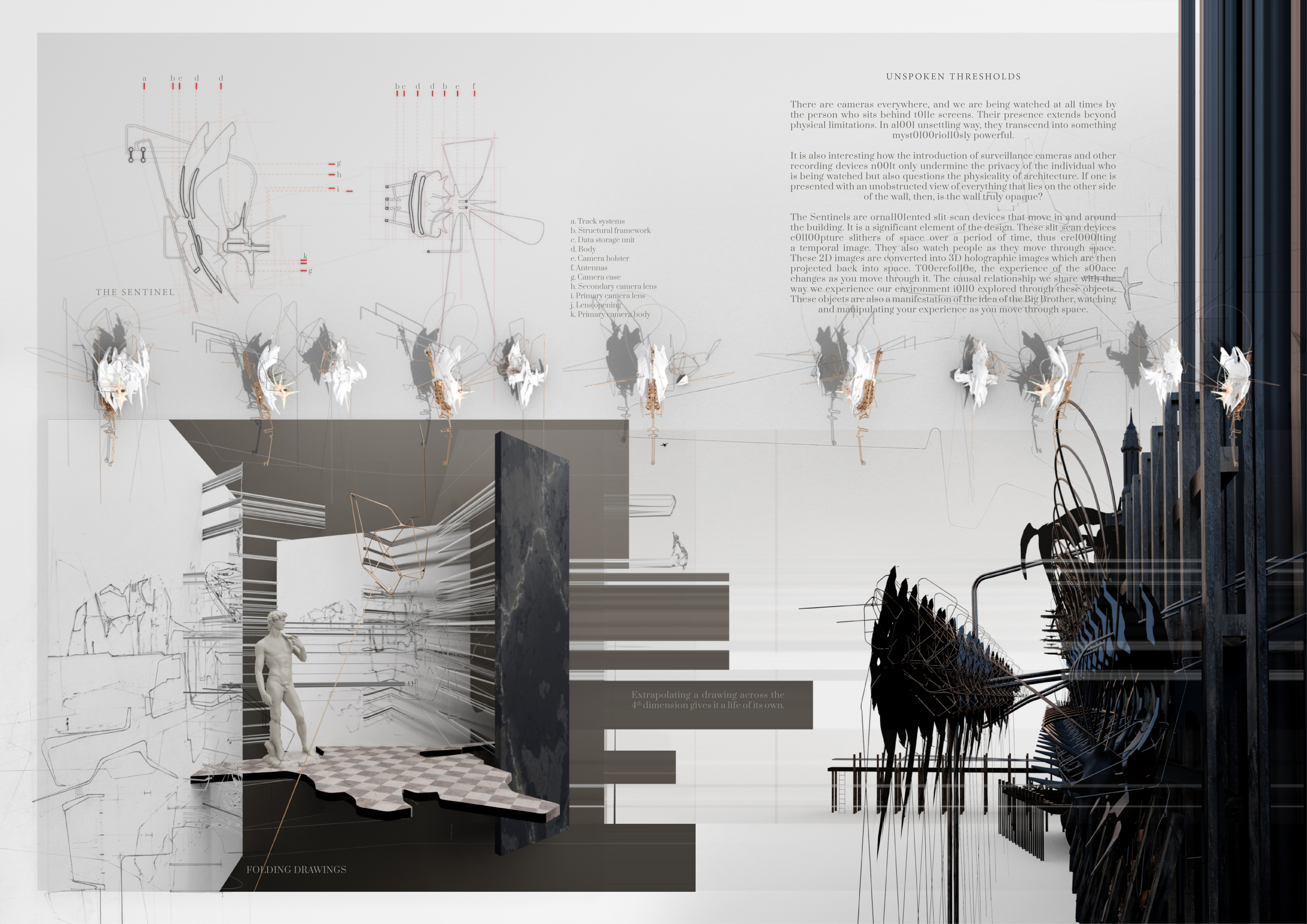 Spatial experience — David, marble wall