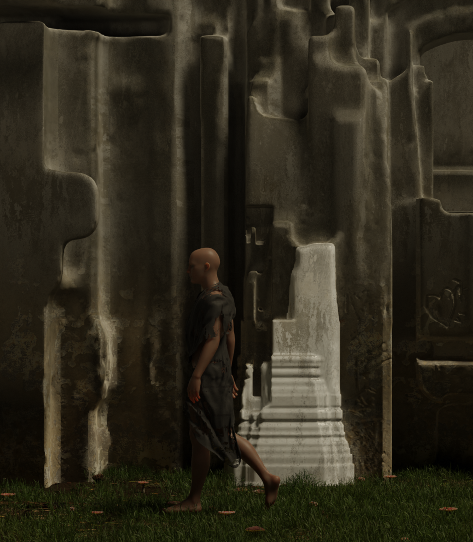 Figure at facade