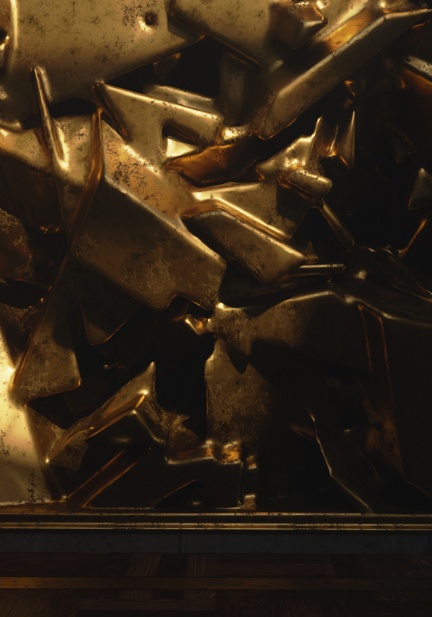 Crushed bronze — macro