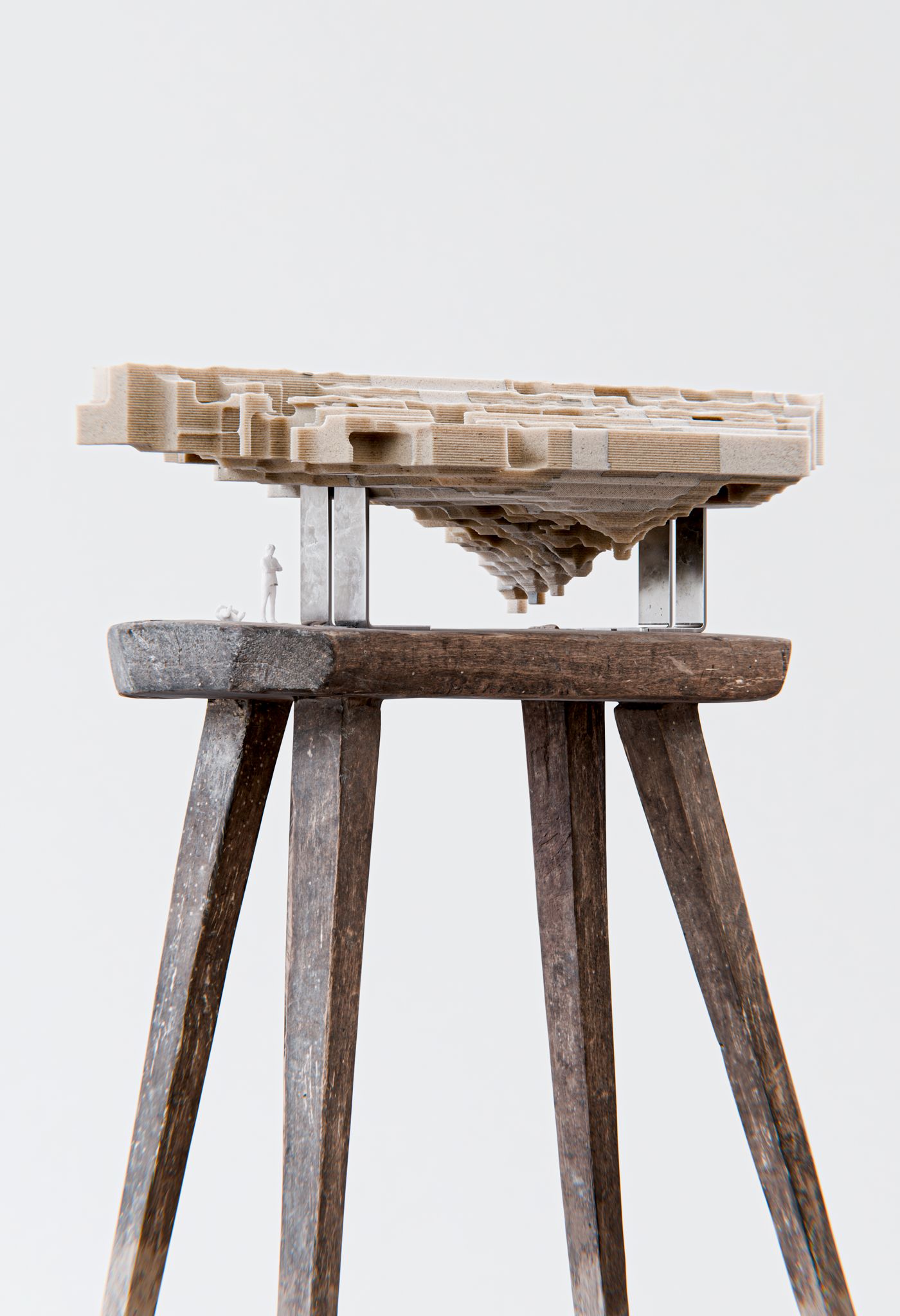 Physical model on stool